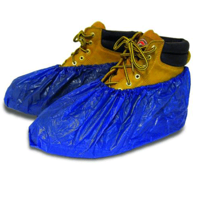Waterproof Plastic Shoe Covers: Large, 40 Pair/Box - Conney Safety