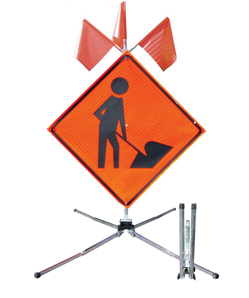 Portable Sign Stand: Dynaflex 3000 Sign Stand for Roll-Up Mesh Sign -  Conney Safety