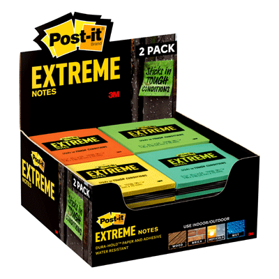 Post-it® Extreme Notes, 3 X 3, Assorted Colors, 192/Case (2-Packs of  Pads) - Conney Safety