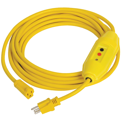 120V Voltage 15A Current 12/3 SJTW Cord Type Woodhead 15050-25TTA Super-Safeway GFCI Molded Plug and Tri-Tap Connector Automatic GFCI Reset 25ft Cord Length NEMA 5-15 Configuration Industrial Duty