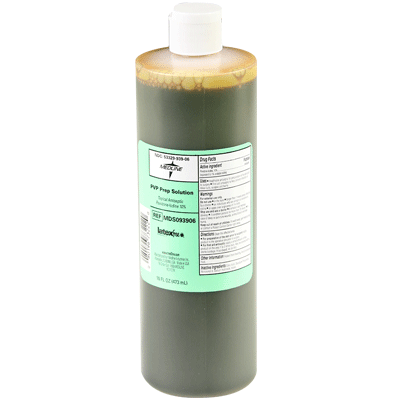 Povidone Iodine Prep Solution: 10% Povidone Iodine, 16 Oz. Bottle - Conney  Safety