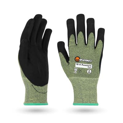 Eureka 15-4 Puncture Duo Needle & Cut-Resistant Gloves: Green