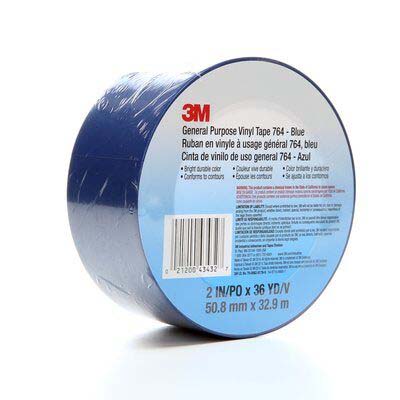 3M™ General Purpose Vinyl Tape 764: 2 X 36 Yards, 5 mil, Blue, 24  Rolls/Case - Conney Safety