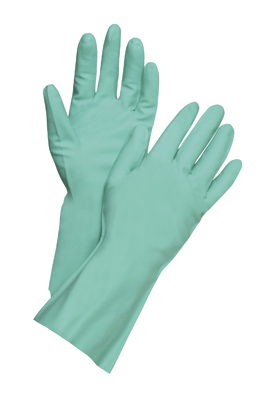 FREE SHIPPING GLOVE,green nitrile,22mil,18" embossed palm/fingers,size L,dozen